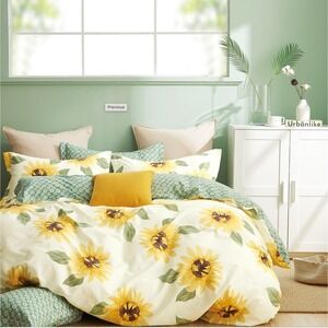 Mia Sunflower 100% Cotton Comforter Set Shams Twin Farmhouse Boho Cottagecore